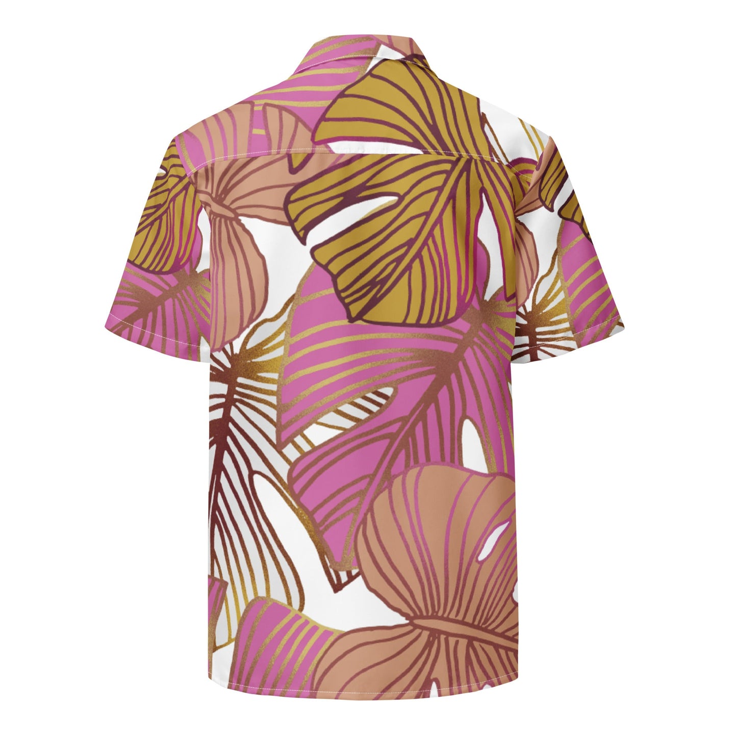 Pink Gold Palms Aloha Hawaiian Shirt