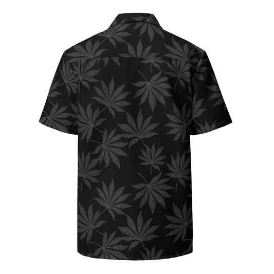 Ornate Black Palm Unisex Button Shirt