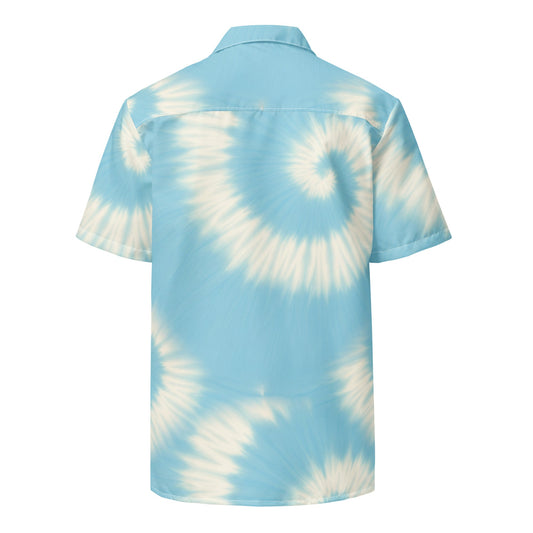 Creme Pastel Light Blue Tye Dye Unisex Button shirtUnisex Button Shirt