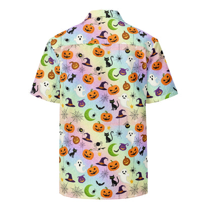 Colorful Halloween Pattern 2 Unisex Button Shirt