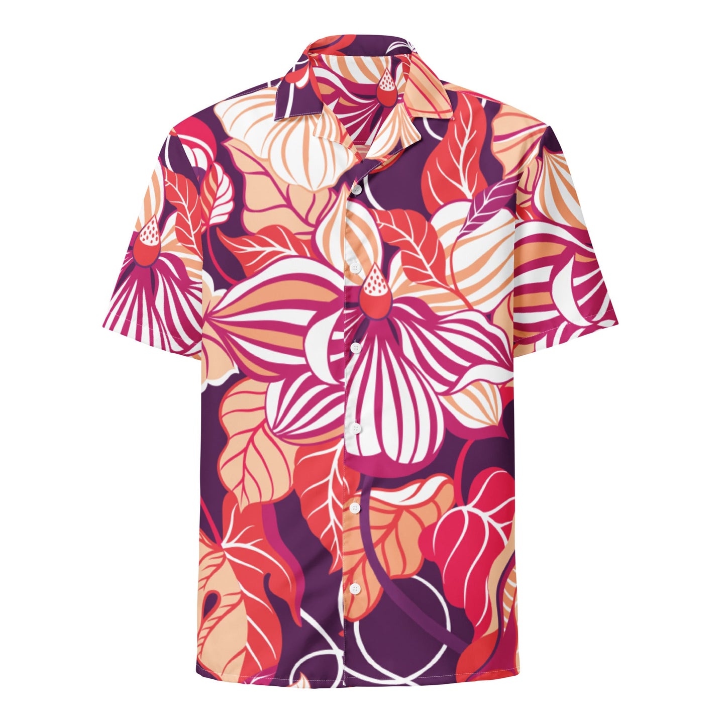 Carmine Floral Aloha Hawaiian Shirt