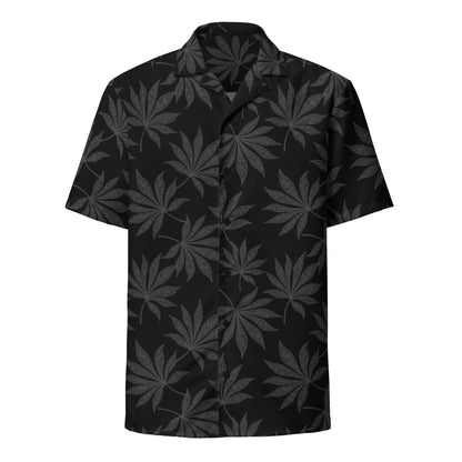 Ornate Black Palm Unisex Button Shirt