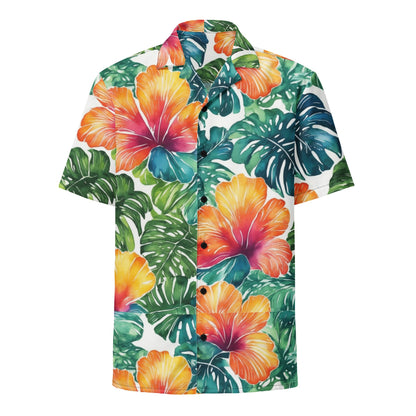 Vivid Floral 24 Unisex Button Shirt