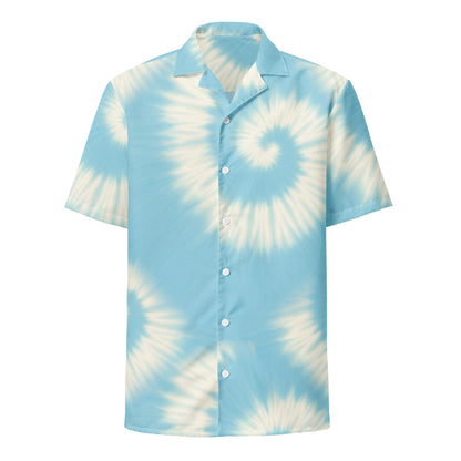 Creme Pastel Light Blue Tye Dye Unisex Button shirtUnisex Button Shirt