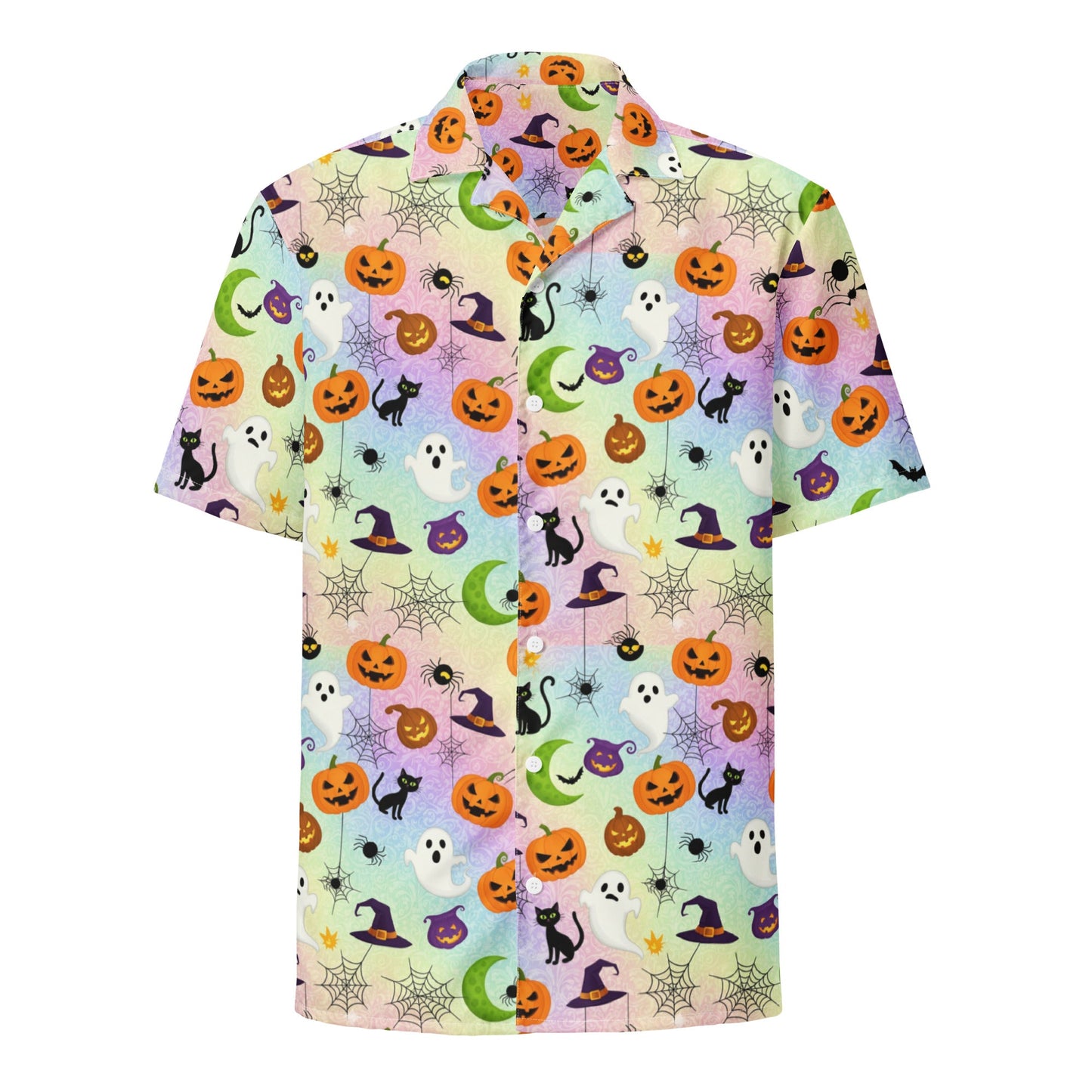 Colorful Halloween Pattern 2 Unisex Button Shirt