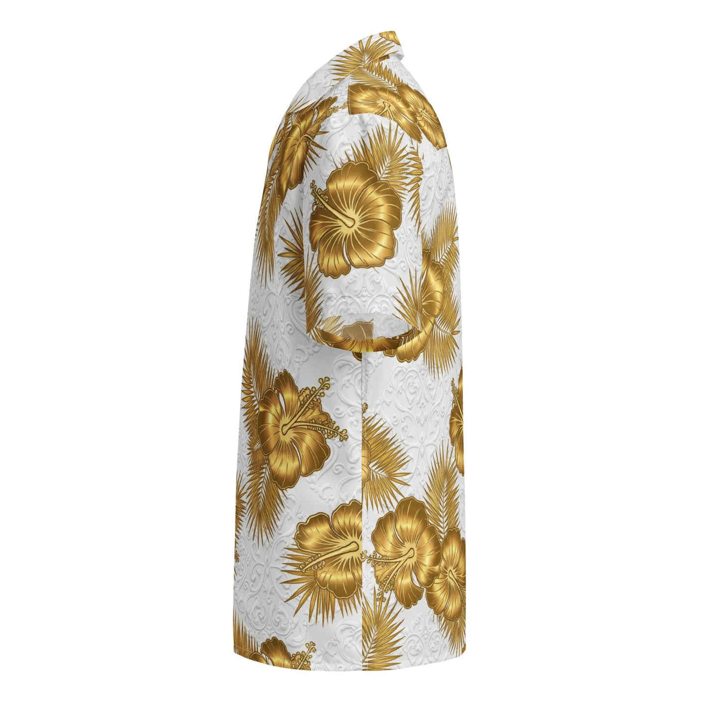 White Gold Ornate Aloha Hawaiian Shirt