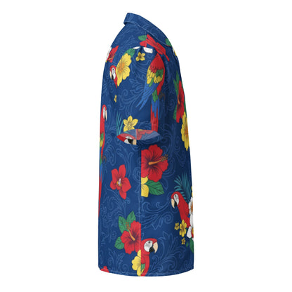 Blue Aloha Print 2 Unisex Button Shirt