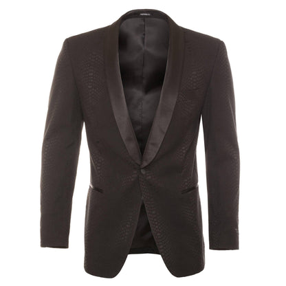 Ferrecci Ash All Black Snake Skin Tuxedo Blazer
