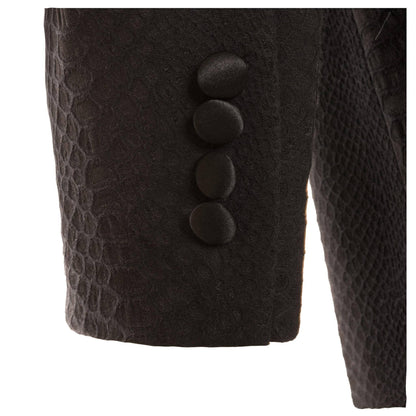 Ferrecci Ash All Black Snake Skin Tuxedo Blazer