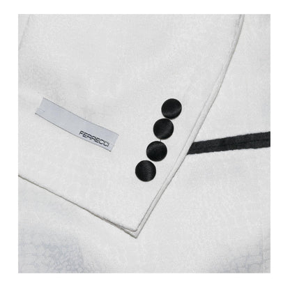 Ferrecci  Ash All White Snake Skin Tuxedo Blazer