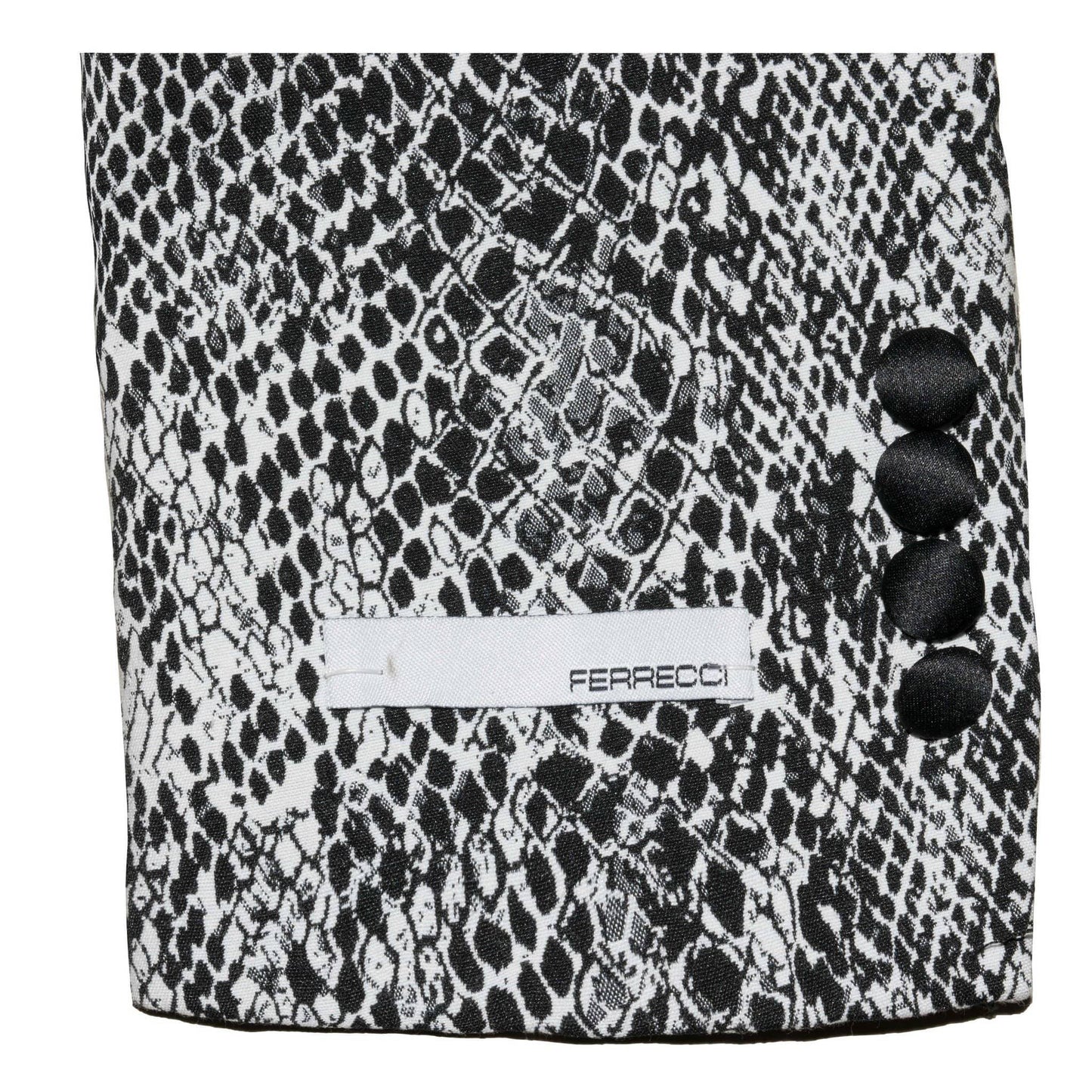 Ferrecci Ash Black and White Snake Skin Tuxedo Blazer