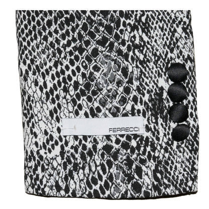 Ferrecci Ash Black and White Snake Skin Tuxedo Blazer