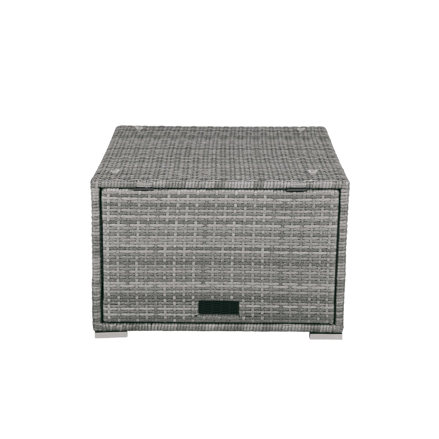 Patio Furniture Set Outdoor Daybed Rattan Sectional With Cushions and Center Table, Beige, Iron & Rattan, Multiple Sizes