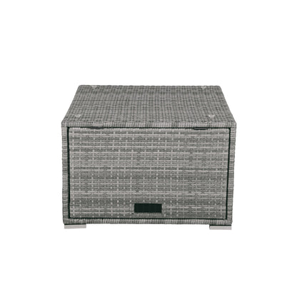 Patio Furniture Set Outdoor Daybed Rattan Sectional With Cushions and Center Table, Beige, Iron & Rattan, Multiple Sizes