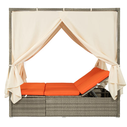 Adjustable Sun Bed With Curtain,High Comfort,With 3 Colors