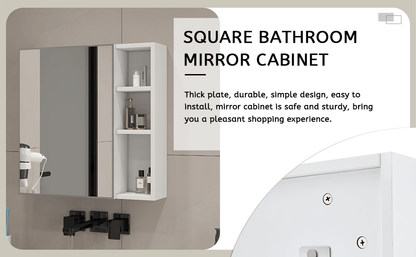 A White MDF Material Mirror Cabinet, Bathroom Mirror,  MDF Material Mirror Cabinet,a Separate Wall Mounted Bathroom Mirr