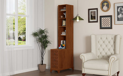 End Table With 3 Drawers, Corner Table With 4 Open Shelves, Tall Side Table for Bedroom and Corner, Expect Arrival Date