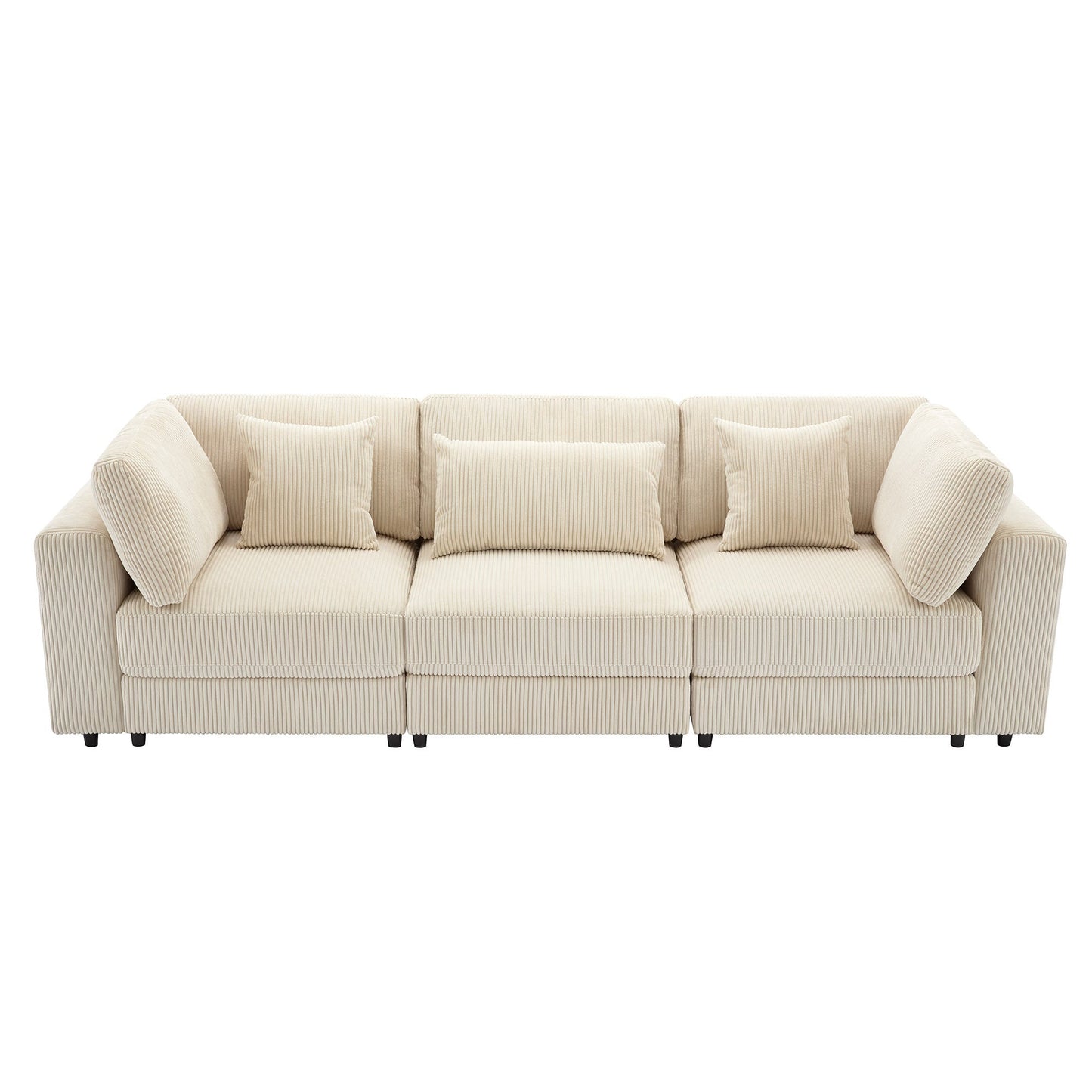 105'' 3 Seater Sofa With Removable Back Cushions and 5 Pillows , for Living Room, Apartment, Spacious Space
