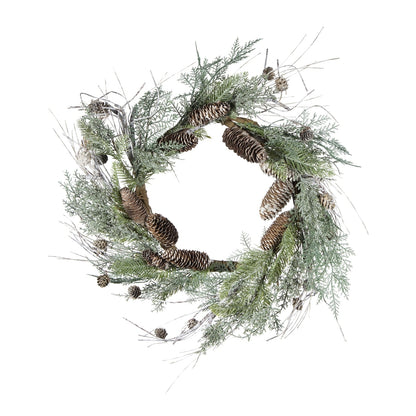 D24' Pine/Pinecone Wreath, Green