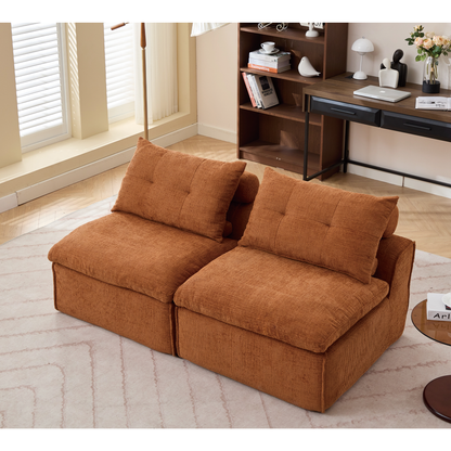 Modular Sofa,No Armrests,At Will DIY,Soft Chenille Fabric,Neck Pillow-Back Lounge Sofa Chair,Reading Nook, or Apartment