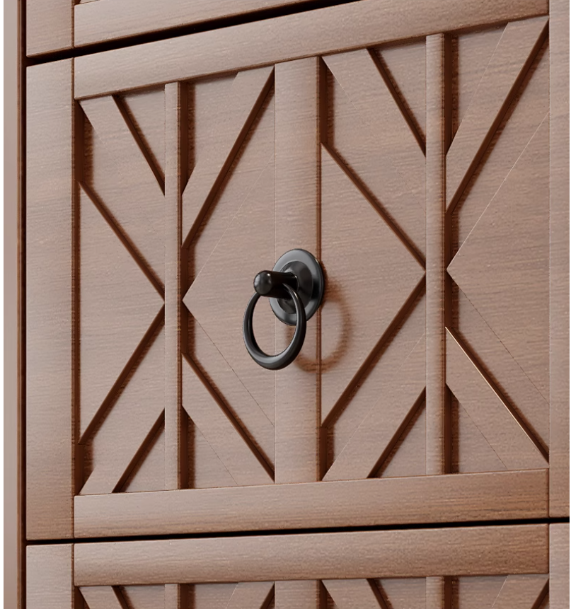 End Table With 3 Drawers, Corner Table With 2 Open Shelves, Tall Side Table for Bedroom and Corner, Walnut,Expect Arriva