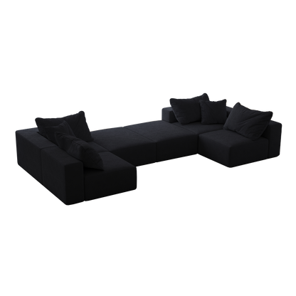 Oversized Sponge Cloud Sofa,Modern Upholstered Sectional Sofa Couch Set,Modular 162' L Shaped Sectional Living Room Sofa