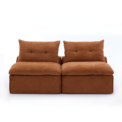 Modular Sofa,No Armrests,At Will DIY,Soft Chenille Fabric,Neck Pillow-Back Lounge Sofa Chair,Reading Nook, or Apartment