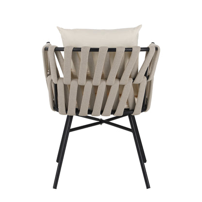Discover Unmatched Flexibility in Alfresco Dining With Six Creatively Arranged Chairs Made of Polyester Woven Tape and A
