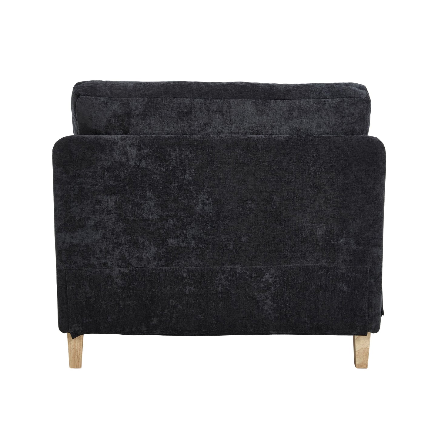 Mid-Century Modern Foldable Sofa Bed Recliner, 3-In-1 Convertible Sleeper With Three Pillows, Black Chenille for Small S