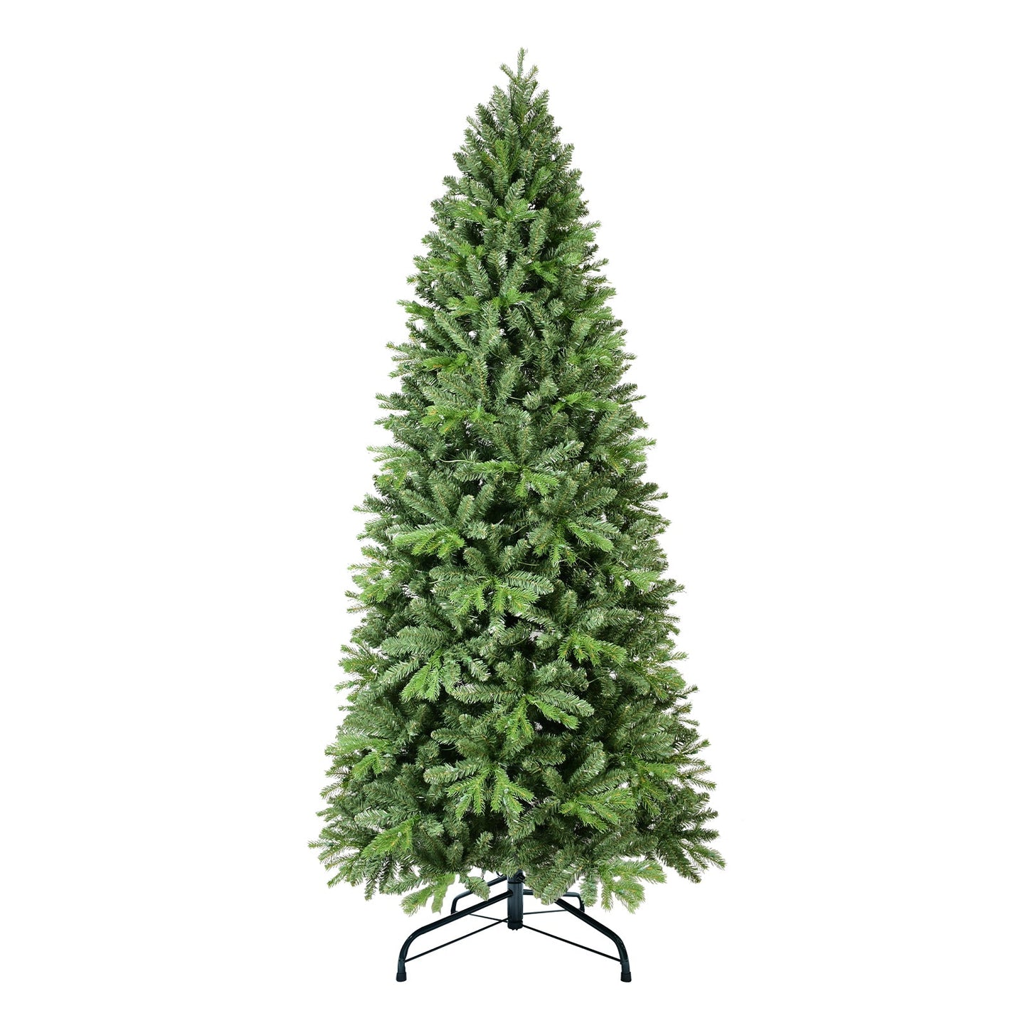 8FT Christmas Tree With 1847 Tips and 600 Warm White LED Lights – PVC+PE Mixed Branches, Hinged Structure for Easy Setup