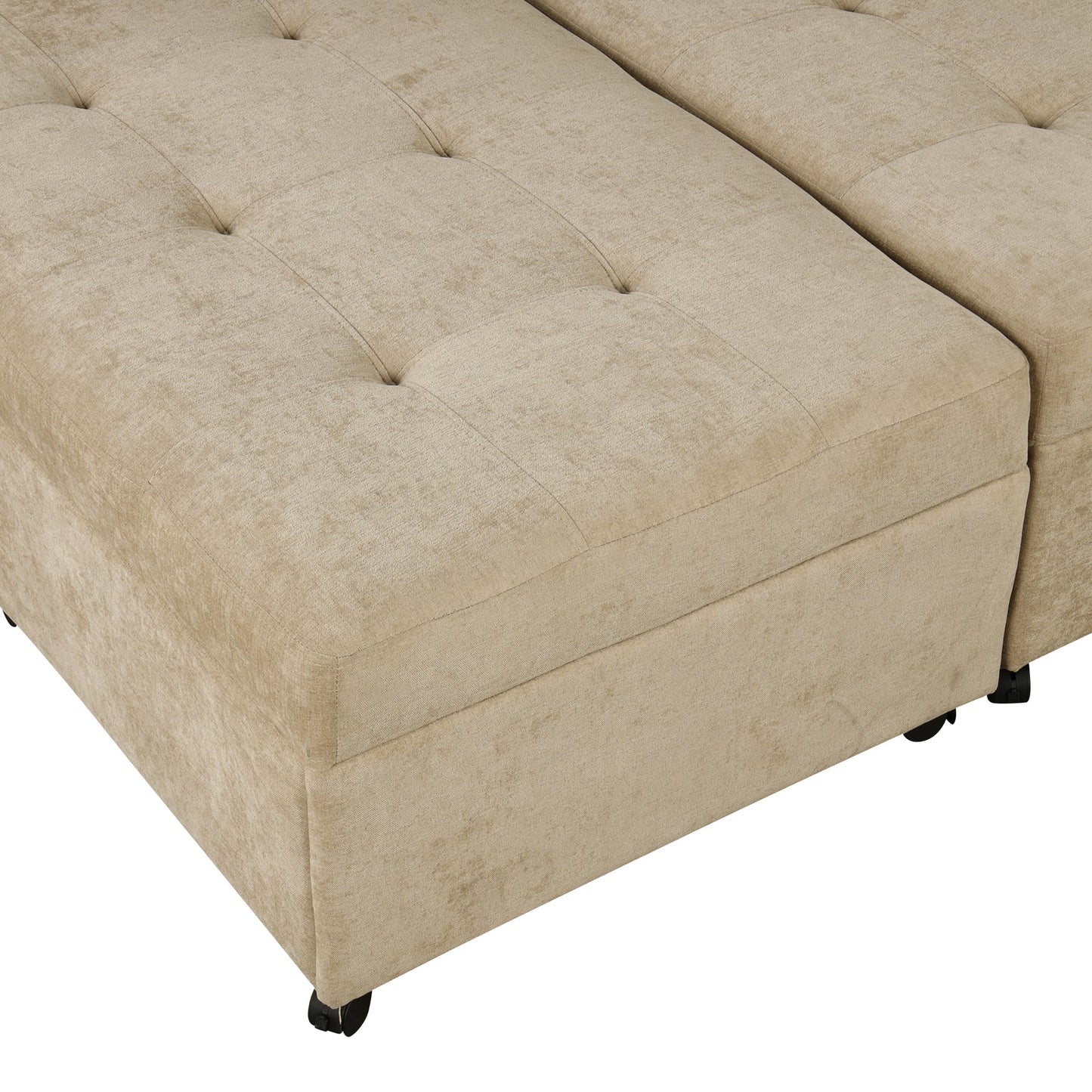 121.2' Versatile Sofa Bed Modular Sofa  Free-Combined Sofa With Two Storage Racks,  Brown