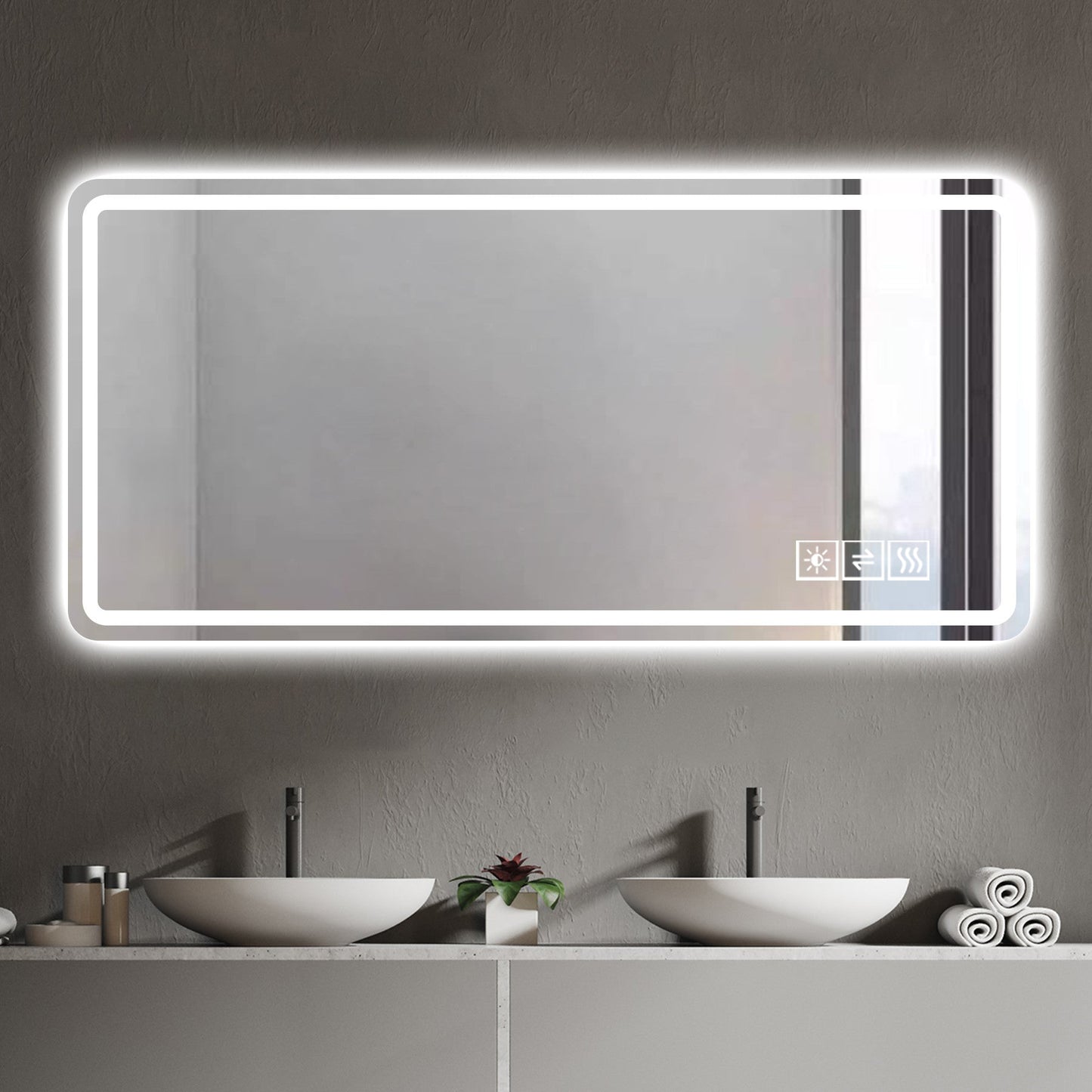 28*60inch LED Bathroom Vanity Mirror ,Wall Mirror,Anti-Fog, Dimmable,Shatter-Proof Tempered Glass,  Ideal for Bathroom W
