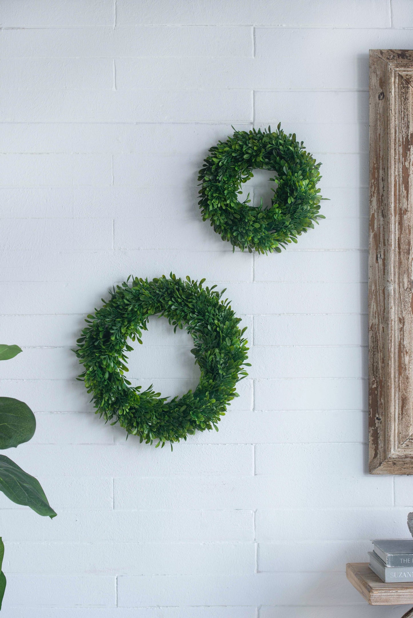 S/2 Greenery Wreath for Home Wedding Wall Window Decoration