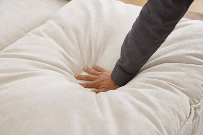 51' Oversize Chaise Lounge Chair With Ottoman and Storage  Upholstered Soft Chenille Beige