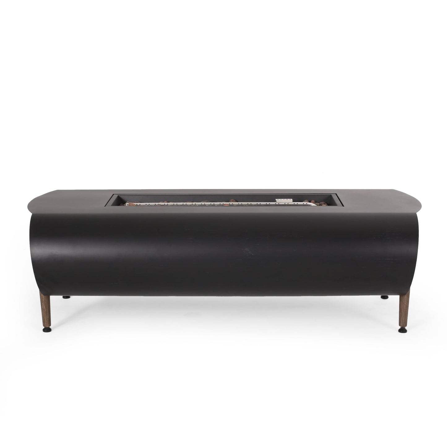 Vernon Rectangle Fire Pit 50,000 BTU Dark Gray Iron 50x25.5x15.25 Inches