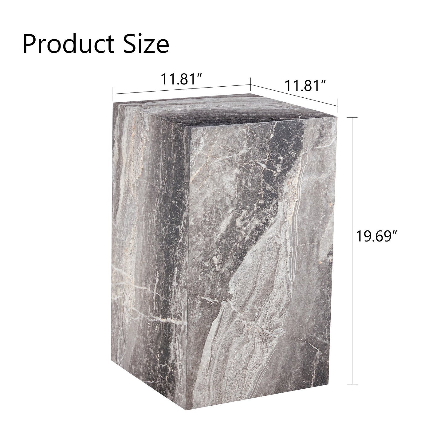 Modern MDF Coffee Table With Gray Textured Patterns and Stylish Design.11.80*11.80*19.60.Luxurious Design, Fashion Textu