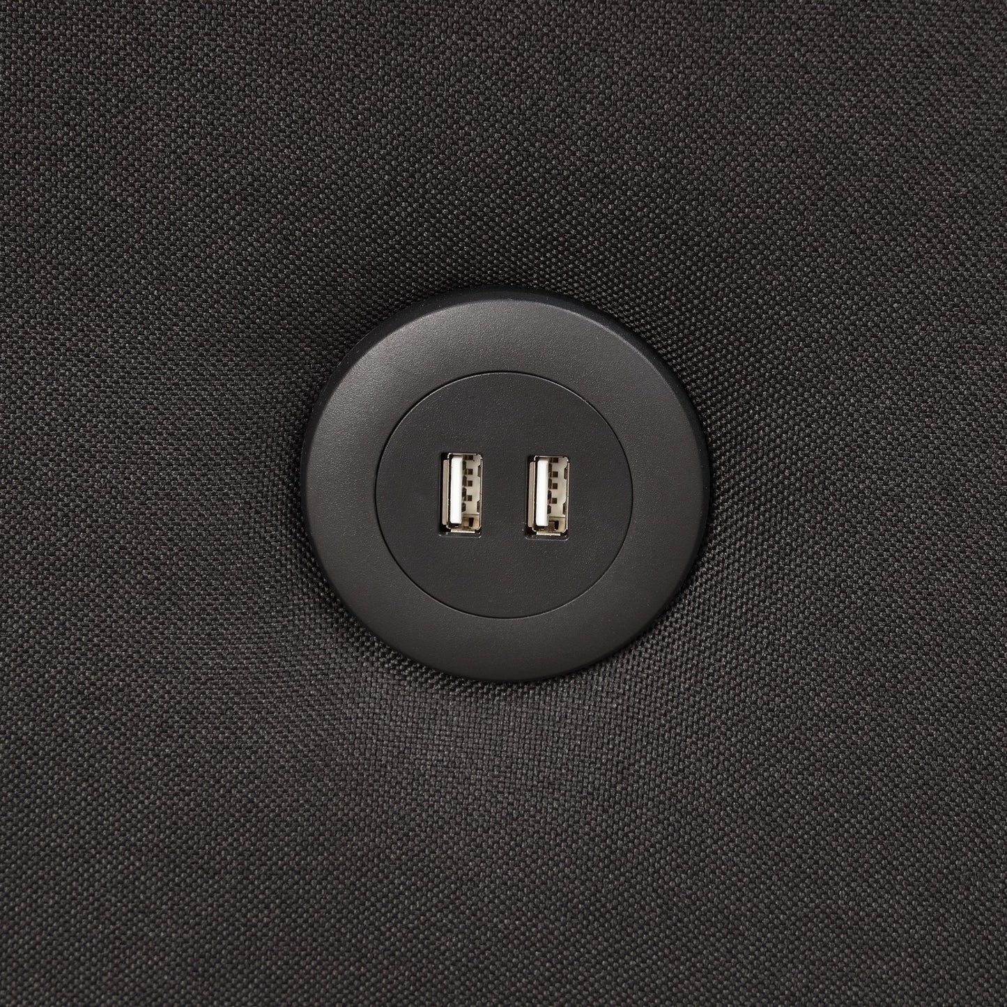 3-In-1 Pull Out Sofa Sleeper With Wing Table and USB Charge, Black Linen Upholstery, Iron Frame