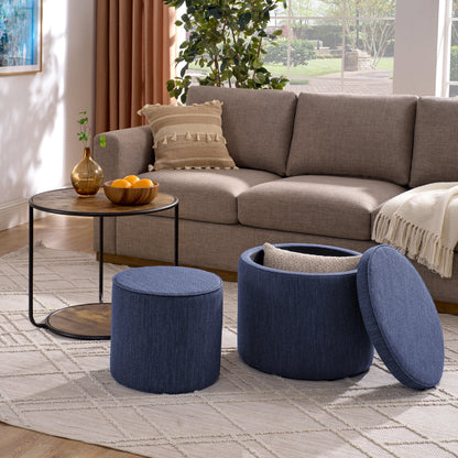 Ottoman, Multi-Functional Combination Set Table Ottoman, Combination of Ottoman and Table, With Drum Stool, With Storage
