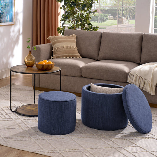 Ottoman, Multi-Functional Combination Set Table Ottoman, Combination of Ottoman and Table, With Drum Stool, With Storage