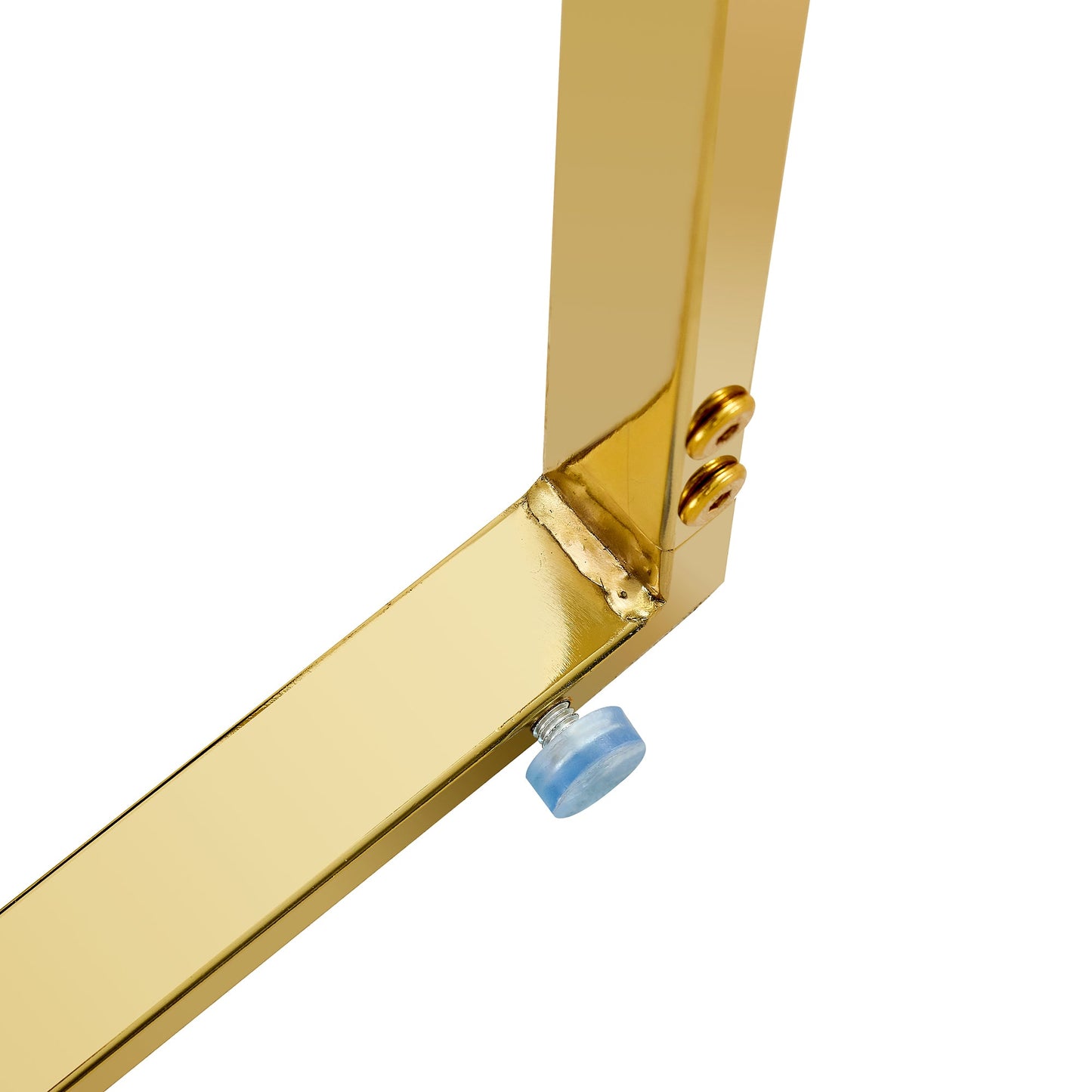 Luxury Simple Arch Chair Set of 8 White PU Material With Arched Metal Gold Leg