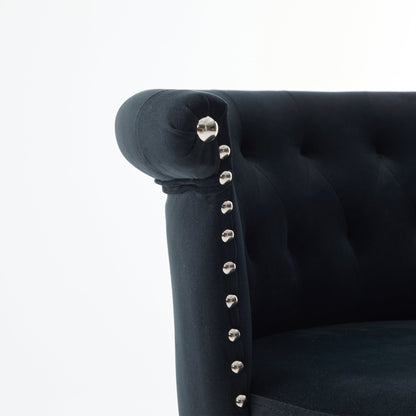 Velvet Bar Stool Set of 2, Adjustable Swivel Bar Stools With Silver Plated Metal Leg, Chrome Nailhead, Counter Height Ch