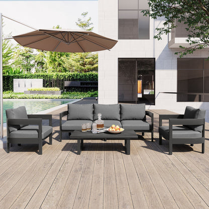 High-Quality Outdoor Seating Set With Thick Cushions for Ultimate Comfort, Perfect for Lawns, Patios, and Poolside