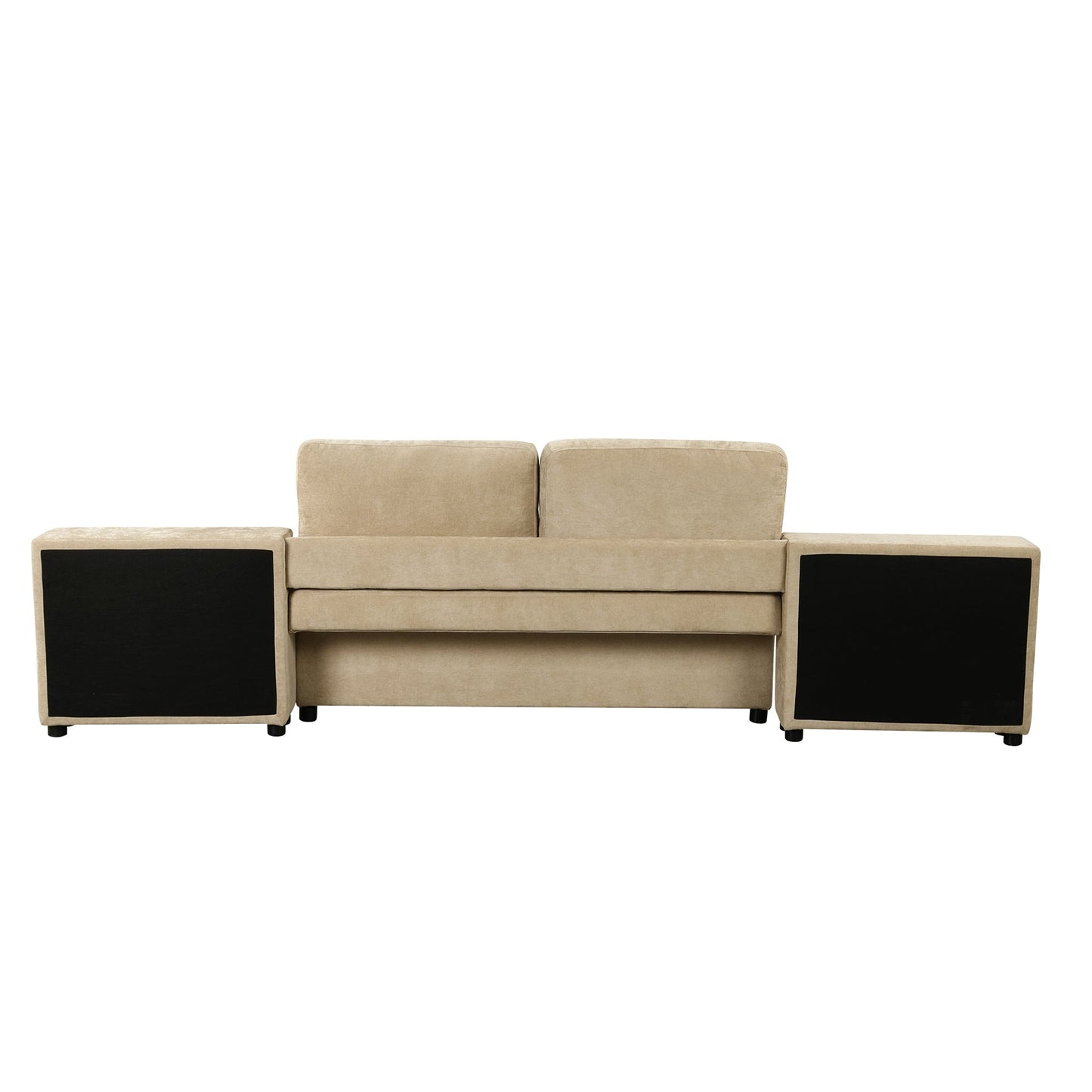 121.2' Versatile Sofa Bed Modular Sofa  Free-Combined Sofa With Two Storage Racks,  Brown