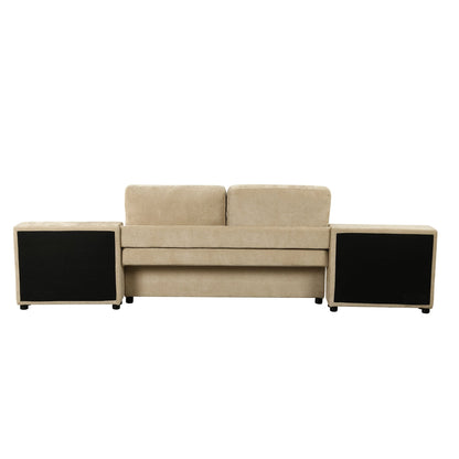 121.2' Versatile Sofa Bed Modular Sofa  Free-Combined Sofa With Two Storage Racks,  Brown