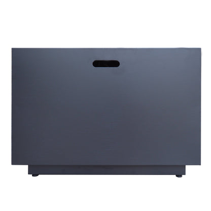 Outdoor Patio Propane Fire Pit 24'' H X 33'' W Square Iron Gas-Burning Fire Pit - 50,000 BTU, Tank in Side, Dark Grey