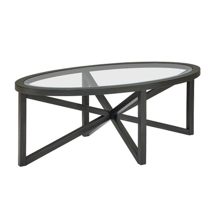Modern Simple Glass Coffee Table, Tempered Glass Coffee Table Solid Wood Base Round Transparent Glass Top Modern Living