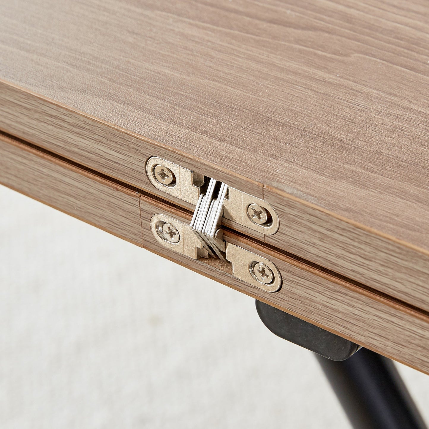 Modern Minimalist Multifunctional Lifting Table, With a 0.8-Inch Wood Grain Process Sticker Desktop and Black Metal Legs