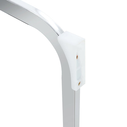 Luxury Simple Arch Chair - Set of 6 White PU High Resilience Dining Chair With Arched Metal Silver Leg