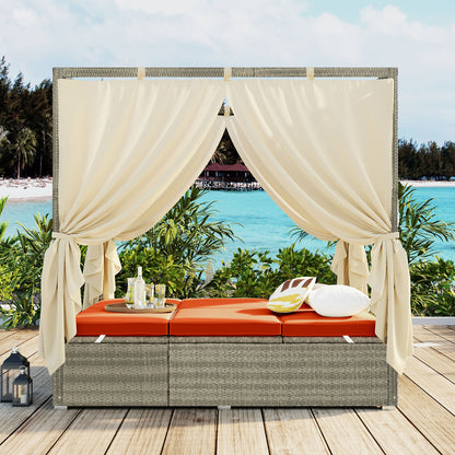 Adjustable Sun Bed With Curtain,High Comfort,With 3 Colors