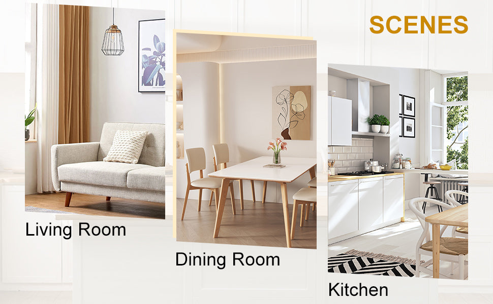 Modern Minimalist Rectangular Glass  Dining Table for 4-6 With 0.31' Tempered Glass Tabletop and Golden Plating Metal Le